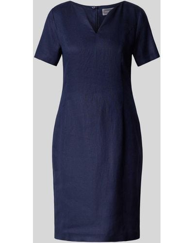 White Label Knielanges Kleid mit V-Ausschnitt - Blau