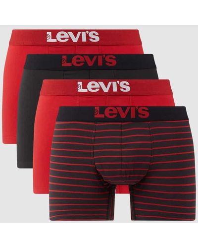 Levi's Trunks mit Stretch-Anteil im 4er-Pack - Rot