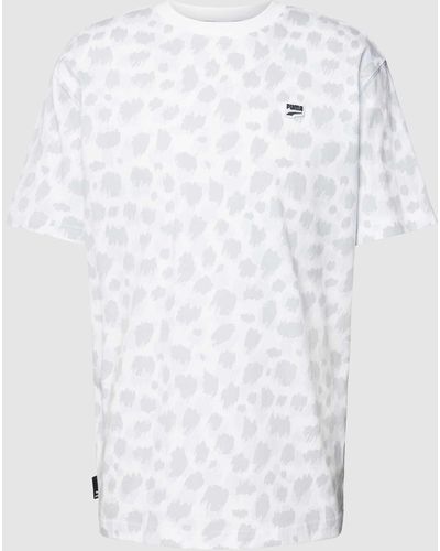 PUMA T-Shirt mit Allover-Print Modell 'DOWNTOWN' - Weiß