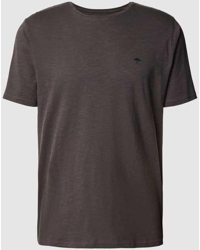 Fynch-Hatton T-Shirt mit Logo-Stitching - Schwarz