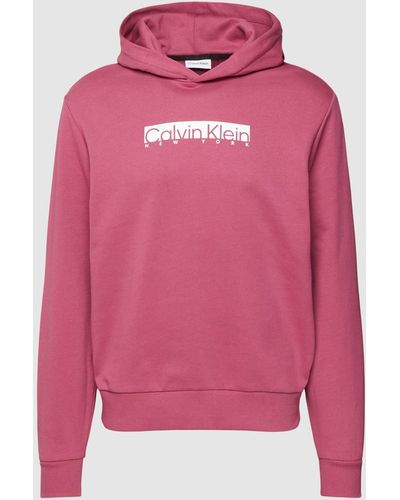 Calvin Klein Hoodie Met Labelprint - Roze
