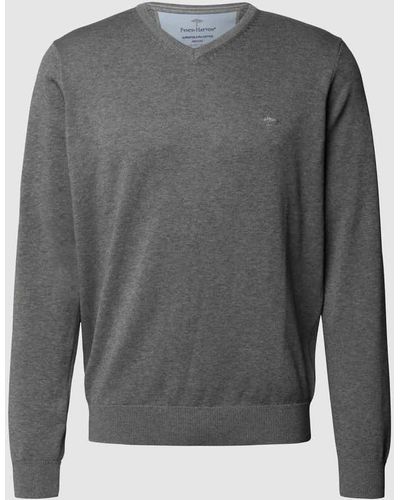 Fynch-Hatton Pullover mit V-Ausschnitt - Grau