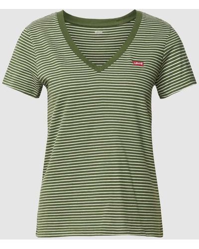 Levi's T-Shirt mit Streifenmuster Modell 'ANNALISE' - Grün