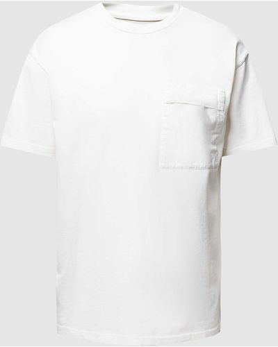 Knowledge Cotton T-shirt Met Borstzak - Wit