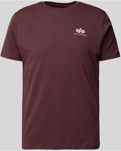 Alpha Industries T-shirt Met Labelprint - Paars