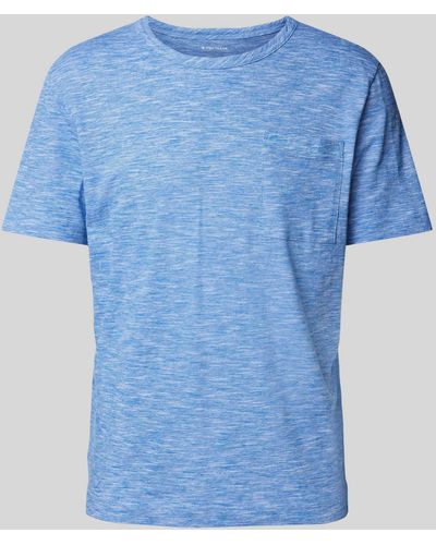 Tom Tailor T-shirt Met Melangelook - Blauw