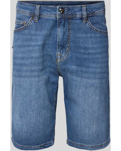 Joop! Regular Fit Korte Jeans Met Siernaden - Blauw