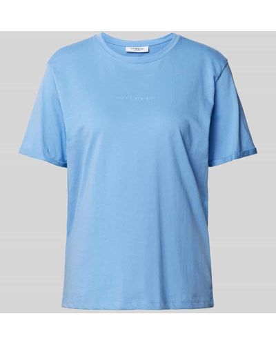 MSCH Copenhagen T-Shirt mit Label-Print Modell 'Terina' - Blau
