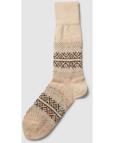 FALKE Socken mit Allover-Muster Modell 'Inverness' - Natur