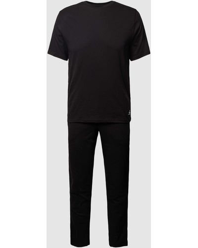 Jack & Jones Pyjama mit Label-Detail Modell 'BASIC' - Schwarz