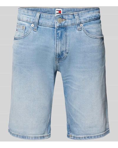 Tommy Hilfiger Regular Fit Jeansshorts im 5-Pocket-Design Modell 'SCANTON' - Blau