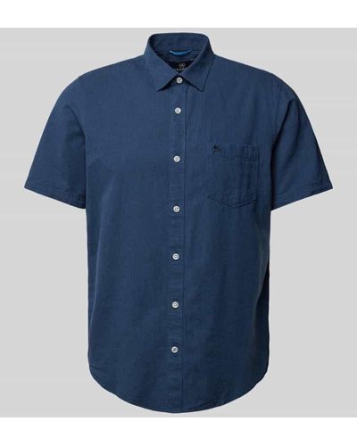 Lerros Freizeithemd mit Label-Stitching - Blau