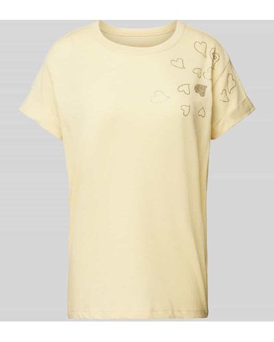 Zadig & Voltaire T-Shirt mit Strasssteinbesatz Modell 'ANYA' - Natur