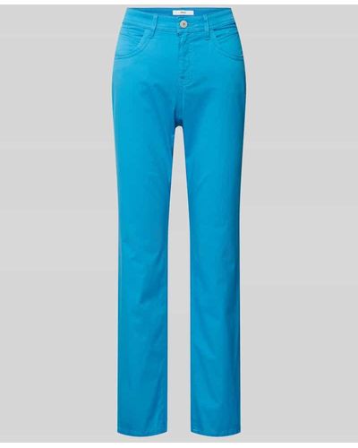 Brax Bootcut Jeans in unifarbenem Design Modell 'STYLE.CAROLA' - Blau