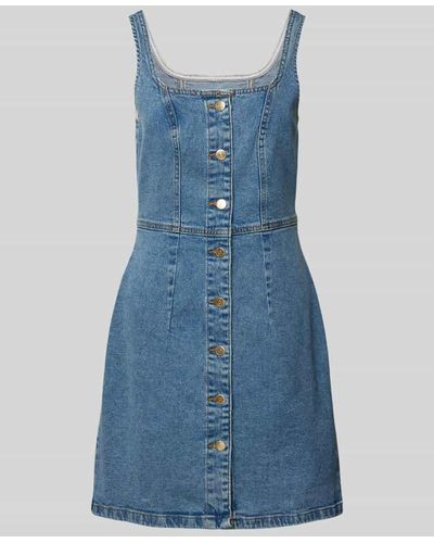 Noisy May Slim Fit Jeanskleid mit Knopfleiste Modell 'FENJA' - Blau