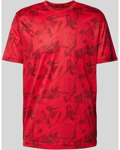 Christian Berg Men T-Shirt mit Allover-Muster - Rot