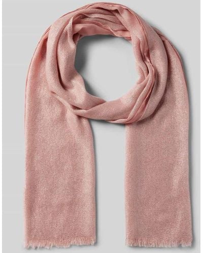 S.oliver Schal aus Effektgarn mit Fransen - Pink