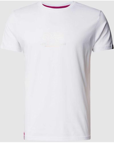 Alpha Industries T-shirt Met Labelprint - Wit