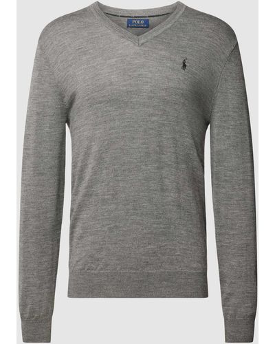 Polo Ralph Lauren Shirt Met Lange Mouwen En Logostitching - Grijs