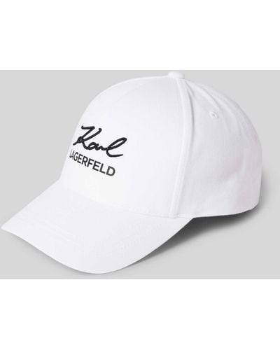 Karl Lagerfeld Baseballpet Met Labelstitching - Wit