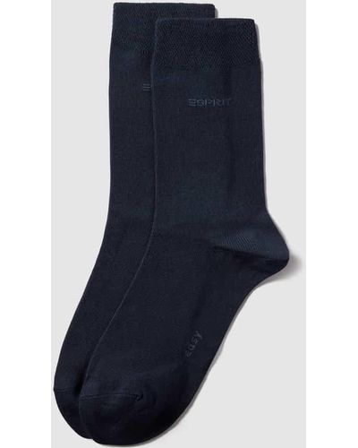 Esprit Socken mit Label-Stitching im 2er-Pack - Blau