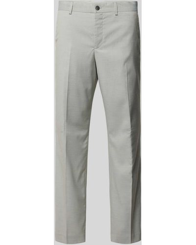 SELECTED Slim Fit Anzughose mit Knopf- und Reißverschluss - Grau