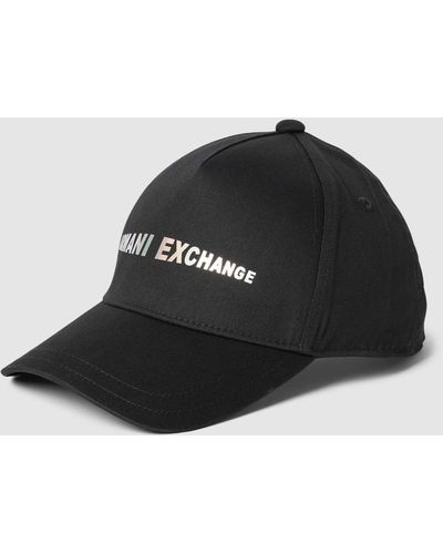 Armani Exchange Baseballpet Met Labelprint - Zwart