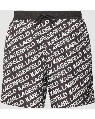 Karl Lagerfeld Badehose mit elastischem Bund - Schwarz