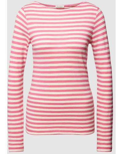 Marc O' Polo Longsleeve mit Streifenmuster - Pink