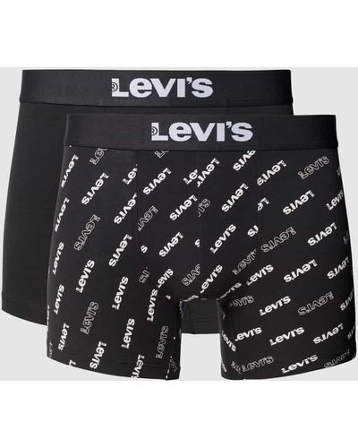 Levi's Boxershorts mit elastischem Label-Bund Modell 'LOGO' im 2er-Pack - Schwarz