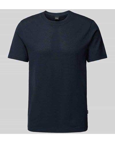 BOSS T-Shirt in unifarbenem Design Modell 'TIBURT' - Blau