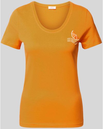S.oliver T-Shirt mit Motiv-Print - Orange