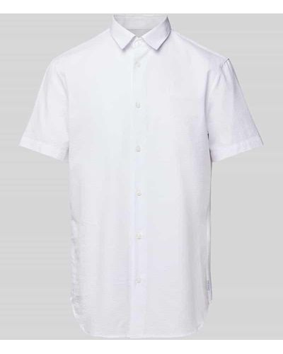 Armani Exchange Regular Fit Freizeithemd mit Strukturmuster - Weiß