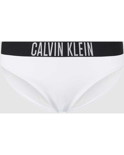 Calvin Klein Bikini-Hose mit Logo-Bund - Weiß