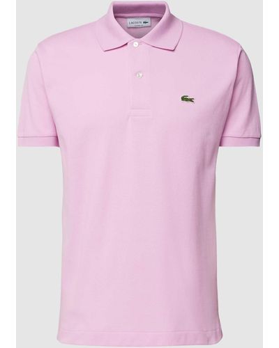 Lacoste Poloshirt Met Labelstitching - Roze