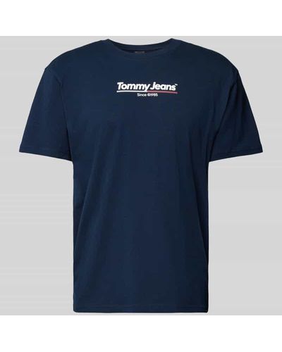 Tommy Hilfiger T-Shirt mit Label-Print - Blau