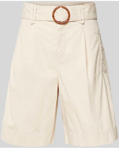 M·a·c Regular Fit Shorts mit Bundfalten Modell 'Kira' - Natur