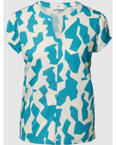 Tom Tailor T-Shirt mit Allover-Muster - Blau