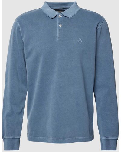 Marc O' Polo Poloshirt aus Baumwolle mit Label-Detail - Blau