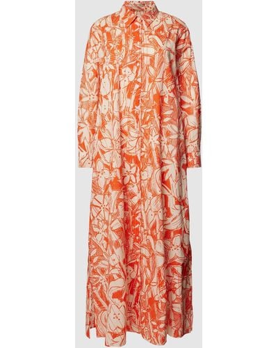 Marc O' Polo Maxi-jurk Met All-over Print - Oranje