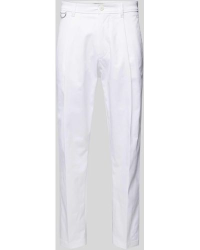 DRYKORN Regular Fit Stoffhose mit Bügelfalten Modell 'DEVYN' - Weiß