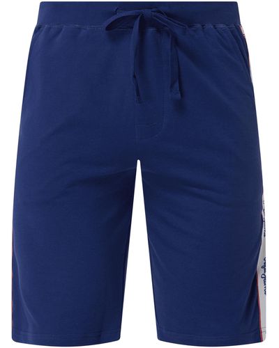 Pepe Jeans Sweatshorts mit Logo-Streifen Modell 'Dowlo' - Blau