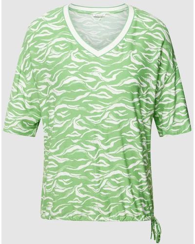 Tom Tailor T-Shirt mit V-Ausschnitt - Grün