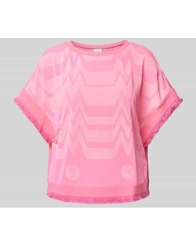 Sportalm T-Shirt mit Strukturmuster - Pink