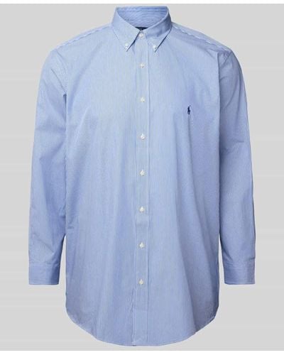 Ralph Lauren PLUS SIZE Freizeithemd mit Label-Stitching - Blau