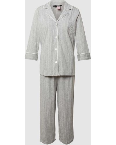 Lauren by Ralph Lauren Pyjama mit Streifenmuster - Grau