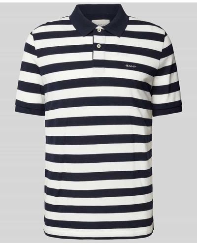GANT Poloshirt mit Label-Stitching Modell 'STRIPE' - Blau