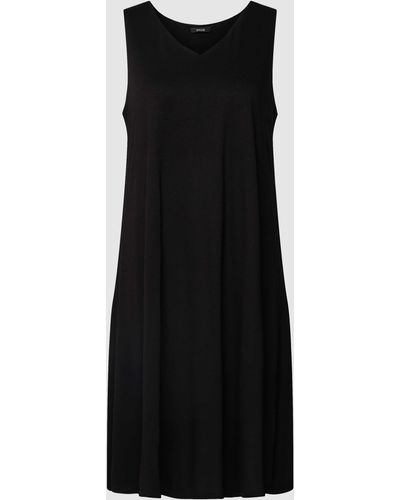 Opus Kleid aus Viskose mit V-Ausschnitt Modell 'Winga' - Schwarz