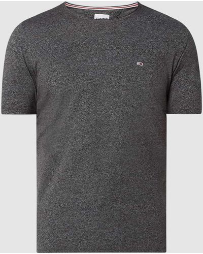 Tommy Hilfiger Slim Fit T-Shirt mit Logo-Stickerei Modell 'Jaspe' - Grau