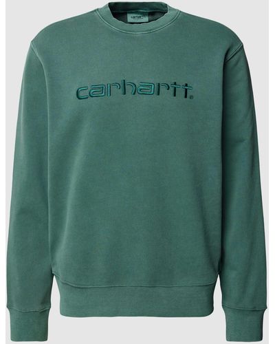 Carhartt Sweatshirt Met Ribboorden - Groen